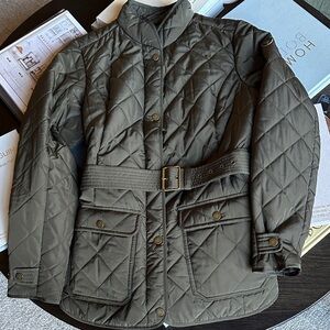 Ariat Women’s Quilted Belted Jacket (aka The Woodside) in Dark Green
